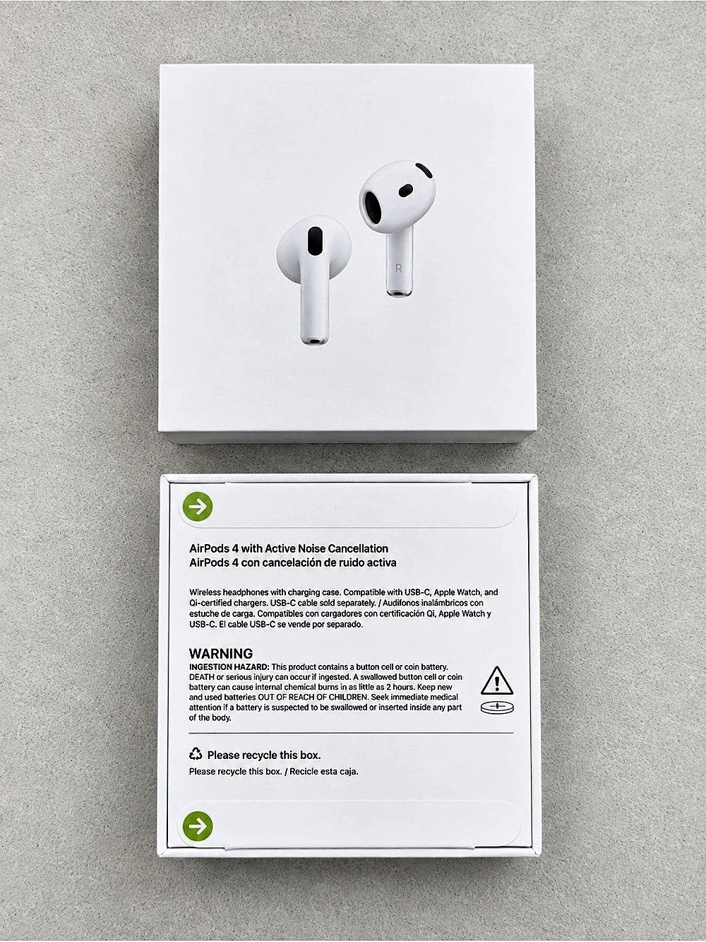 Apple AirPods 4 with Active Noise Cancellation Earbud Headphones in White NWT
